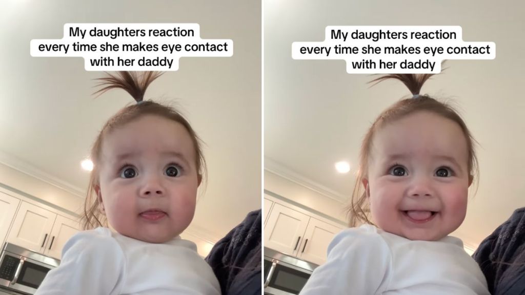 video daughter eye contact dad