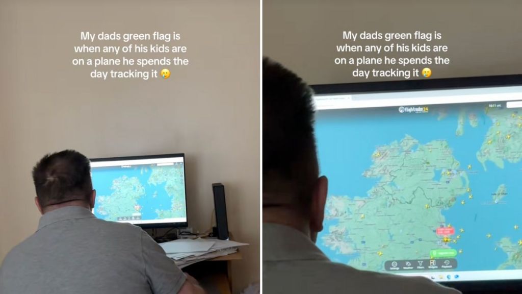 dad flight tracking video