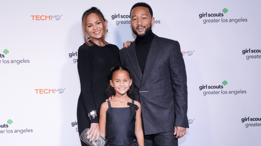 Chrissy Teigen, Luna Stephens, and John Legend attend as Girl Scouts of Greater Los Angeles Honor Chrissy Teigen with the Changemaker Award at Skirball Cultural Center on November 09, 2024 in Los Angeles, California.