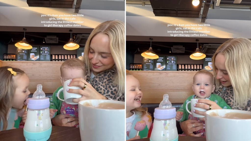 mom girl date coffee
