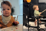 baby drumming video