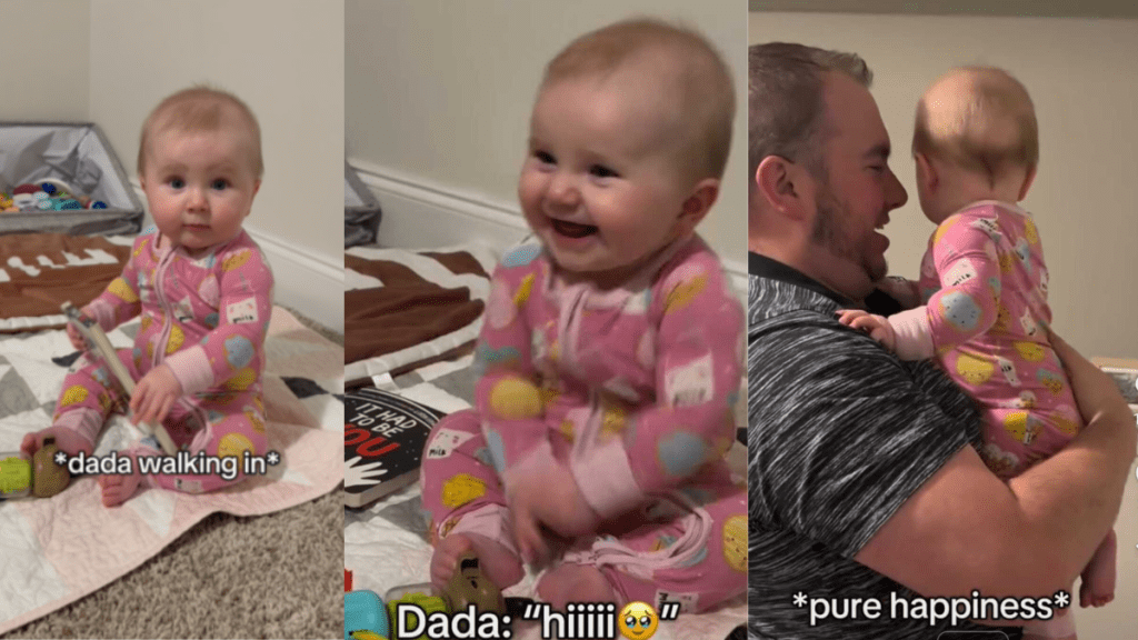 Video of Baby Being All Smiles When Dad Walks in