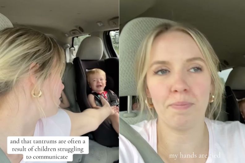 Mom handles her toddler's tantrums by staying calm in viral parenting video