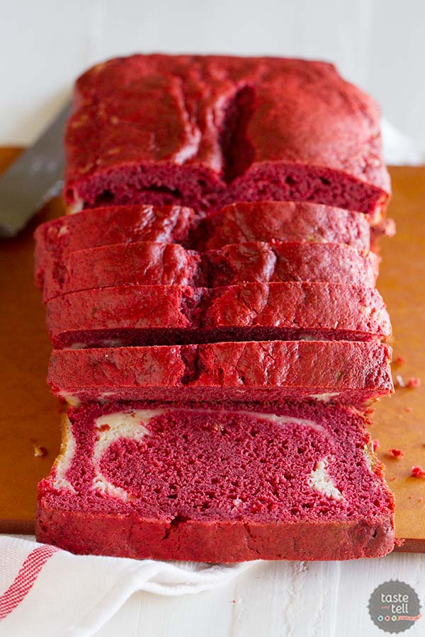Red Velvet Quick Bread with Cream Cheese Filling