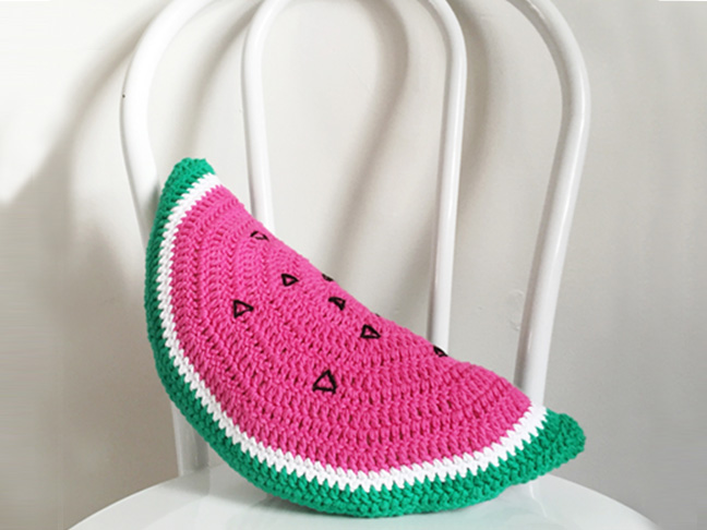 Crochet Watermelon Cushion