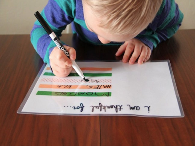 Dry Erase Thanksgiving Placemats