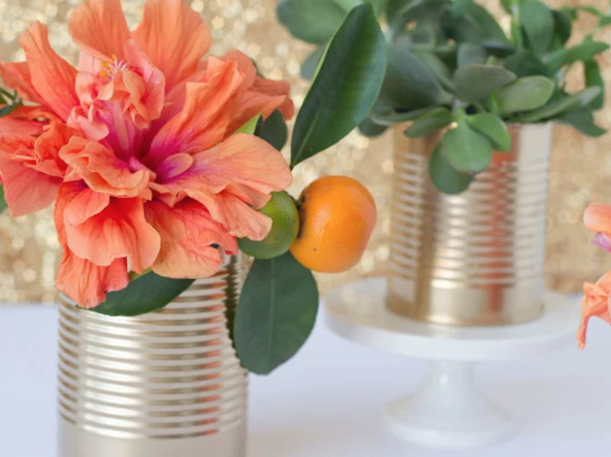 Painted Tin Can Vases