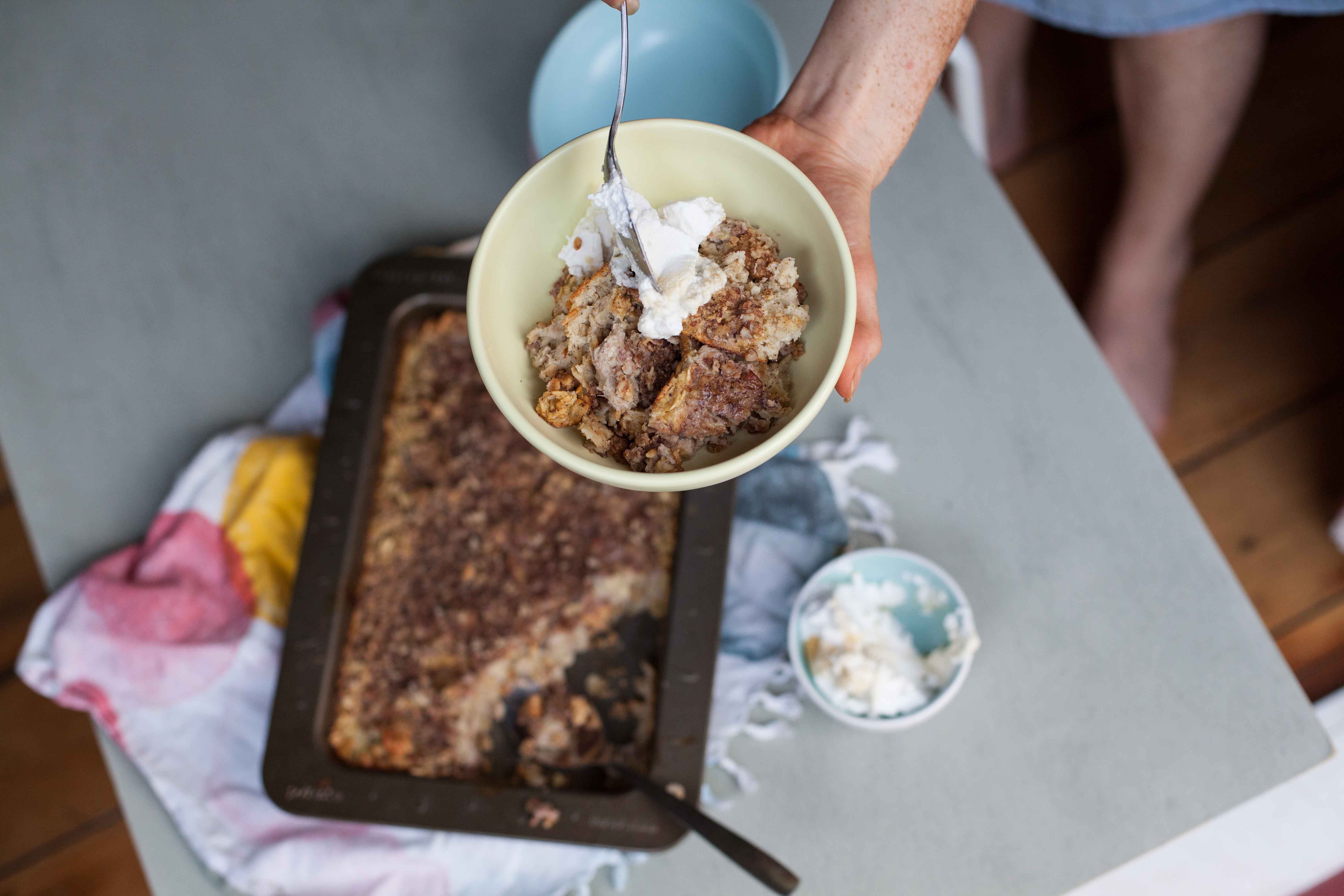 Bake a banana on top