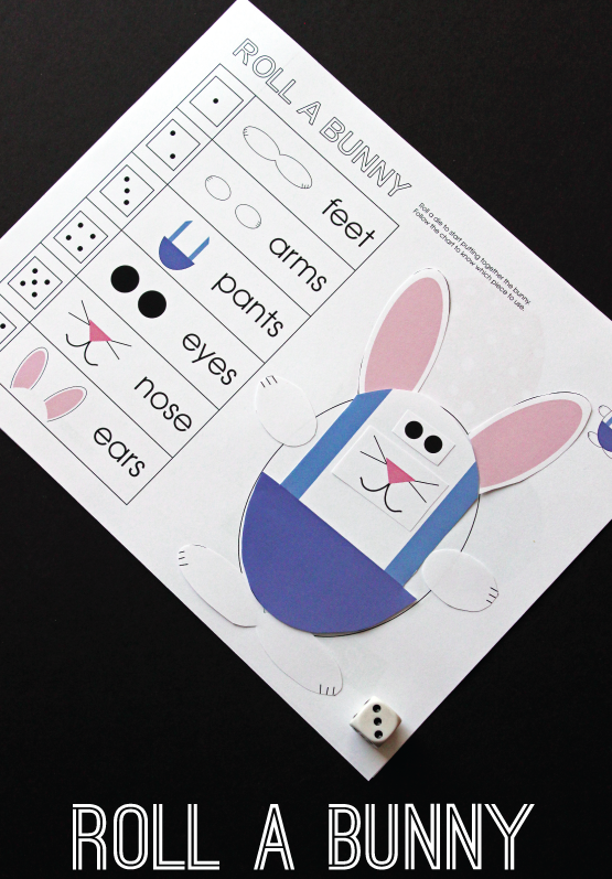 Roll-A-Bunny Printable Easter Game