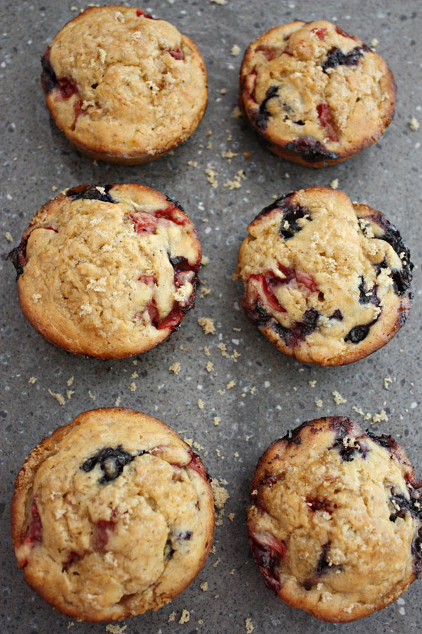 Double Berry Banana Muffins