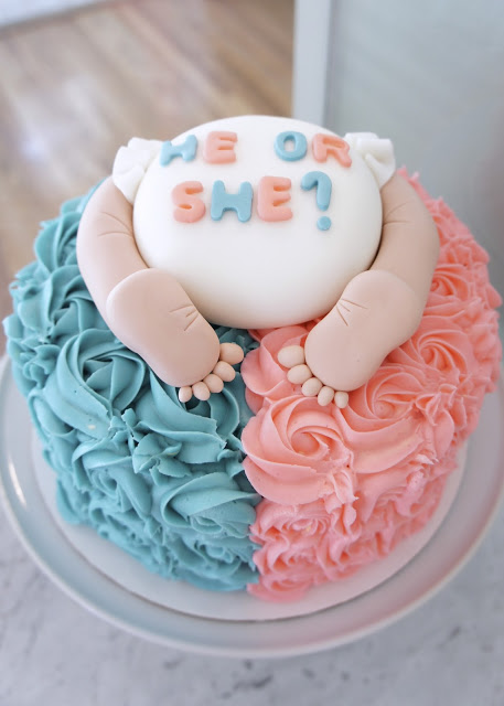 He Or She Gender Reveal Cake