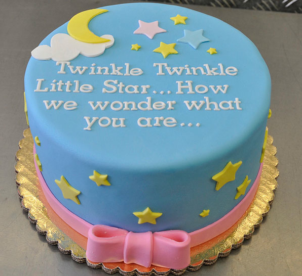 Twinkle, Twinkle Little Star Gender Reveal Cake