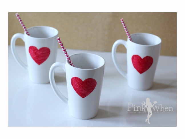 DIY Valentine Glitter Heart Mug 