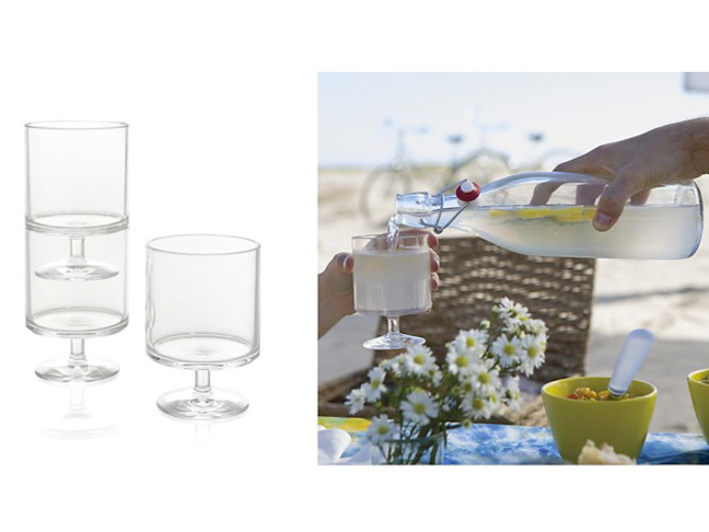 Crate & Barrel Stacking Acrylic Clear Wine Glass