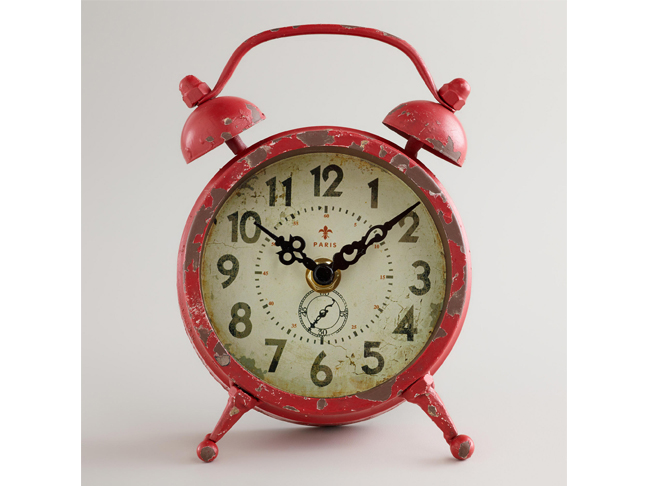 Red Vintage-Style Magnet Clock