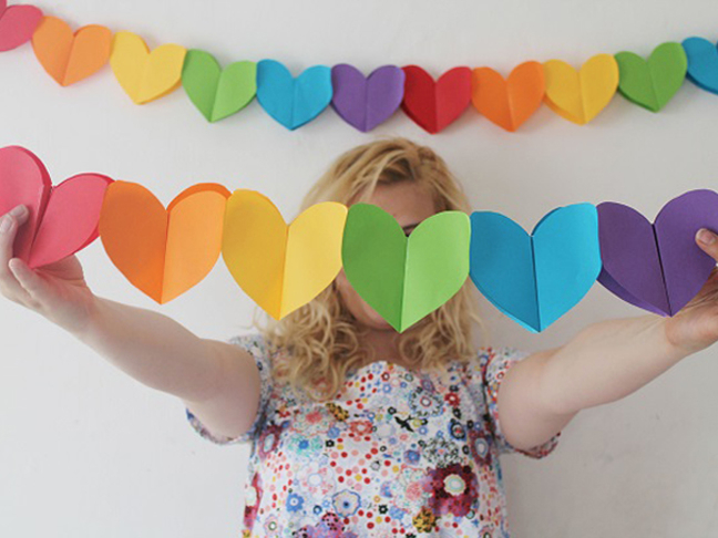 Rainbow Heart Garland