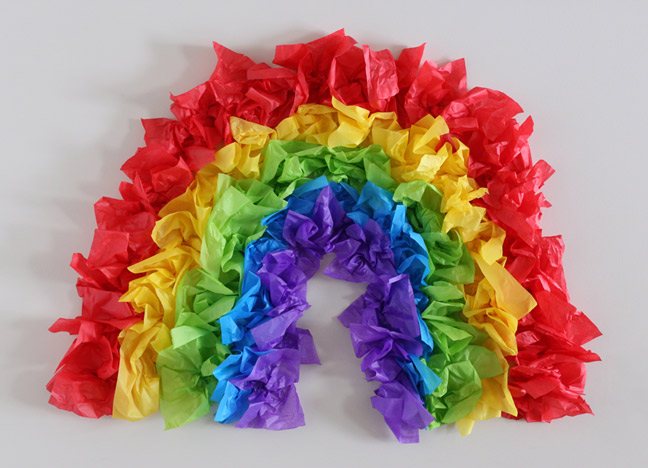 Tissue Paper Rainbow Party Backdrop