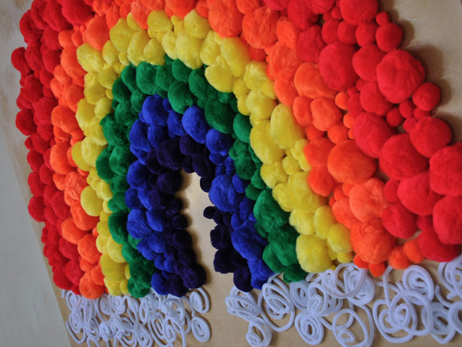 Pom Pom Rainbow Art