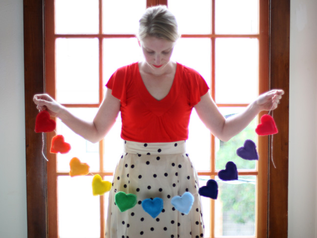 Rainbow Heart Garland