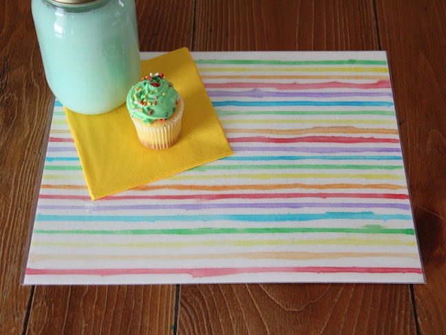 Rainbow Watercolor Placemat