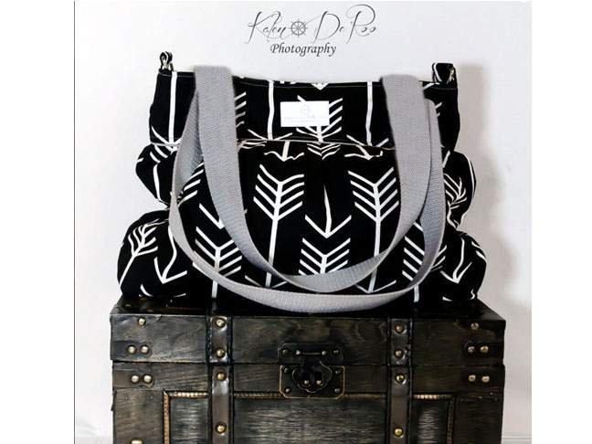 Precious Little Tot Black Arrow Diaper Bag