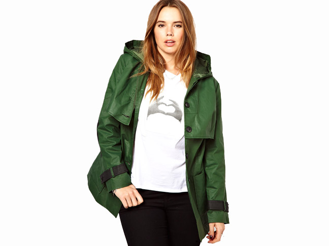 ASOS CURVE Contrast Trench With Hood