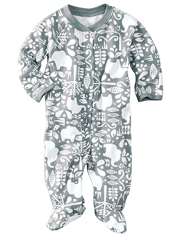 Hannah Anderson Little Sleepers with Feet in Gray Organic Cotton