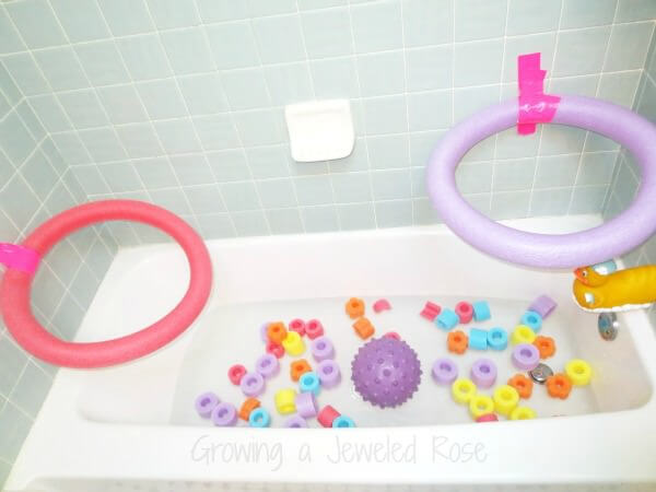 DIY Pool Noodle Bath Basketball