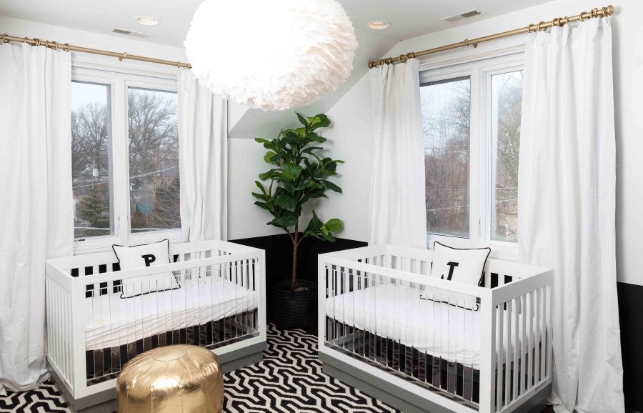 Modern, Graphic Nursery for Twins