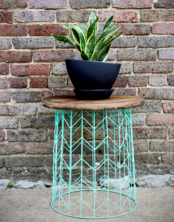 Wire Basket Side Table