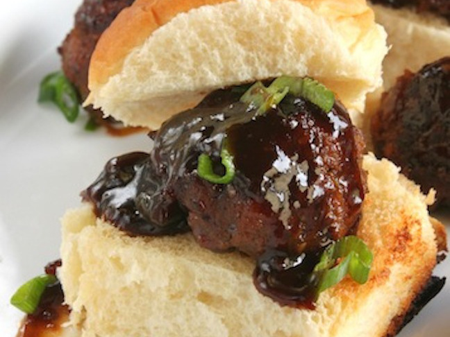 Cherry Chipotle Meatball Sliders