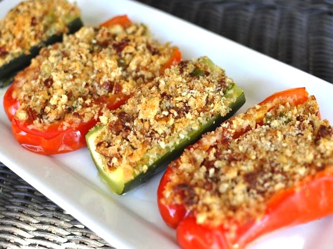 Parmesan and Sun-Dried Tomato Stuffed Veggies