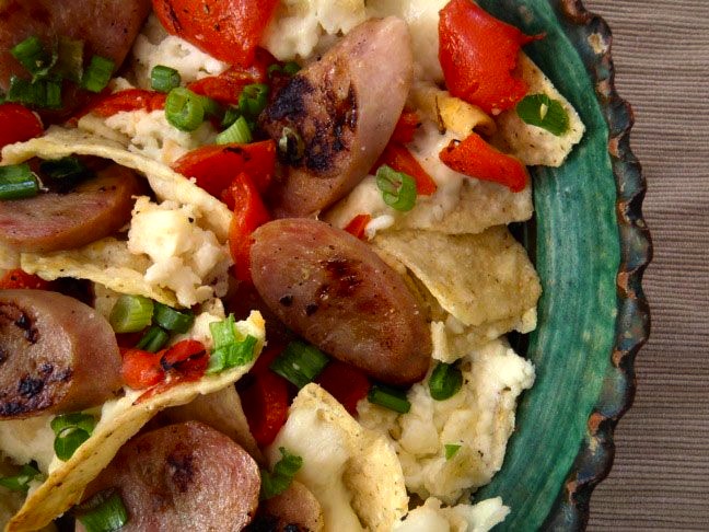 Red Pepper Nachos With Sausage