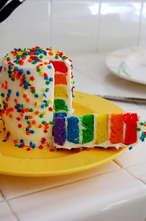 Rainbow Layered with Sprinkles on Top
