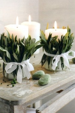 Leaf Wrapped Candles