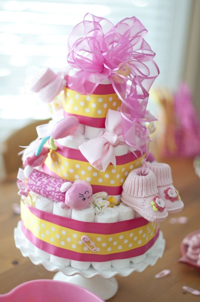 Polka Dot Diaper Cake