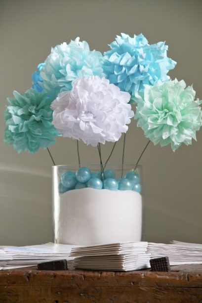 Sand and Pom Flowers