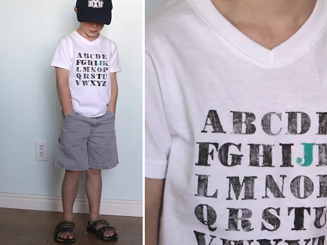 Stamped Alphabet T-Shirt