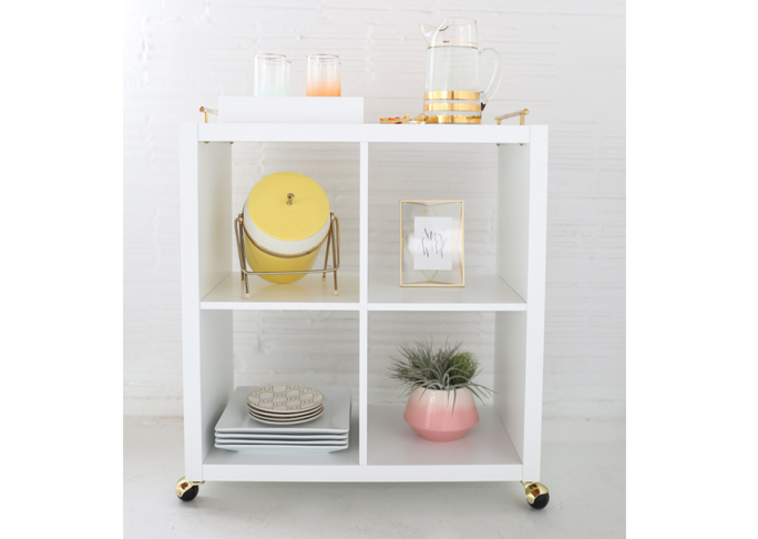 DIY White Bar Cart