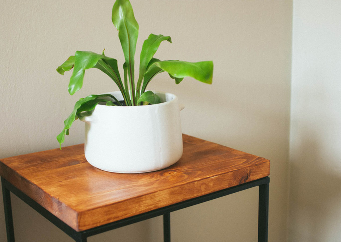 Side Table from a Hamper 