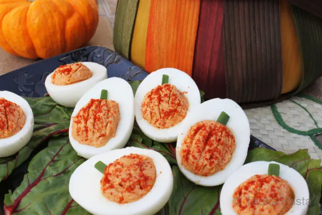 Pumpkin Deviled Eggs