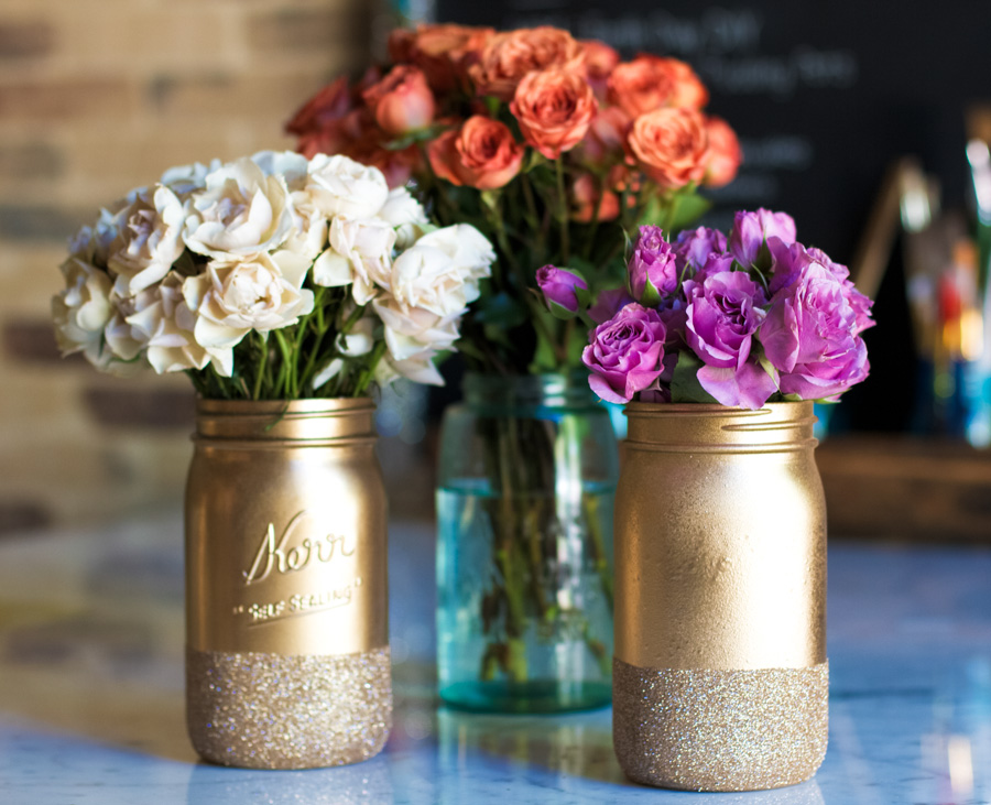 Add Some Glitter and Gold to Your Jars