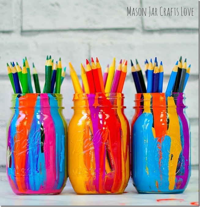 Make Super Easy Paint Dripped Jars