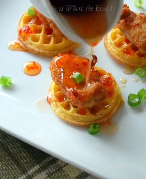 Chicken and Waffles with Pepper Jelly Syrup