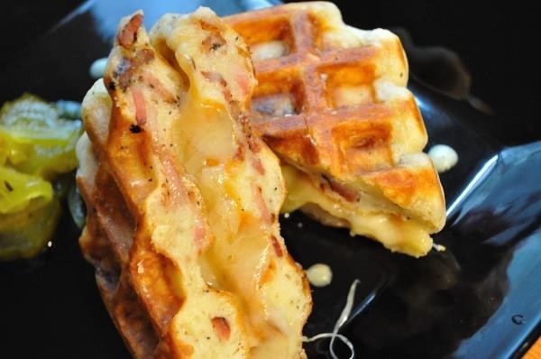 Bacon Waffle Grilled Cheese Therapist