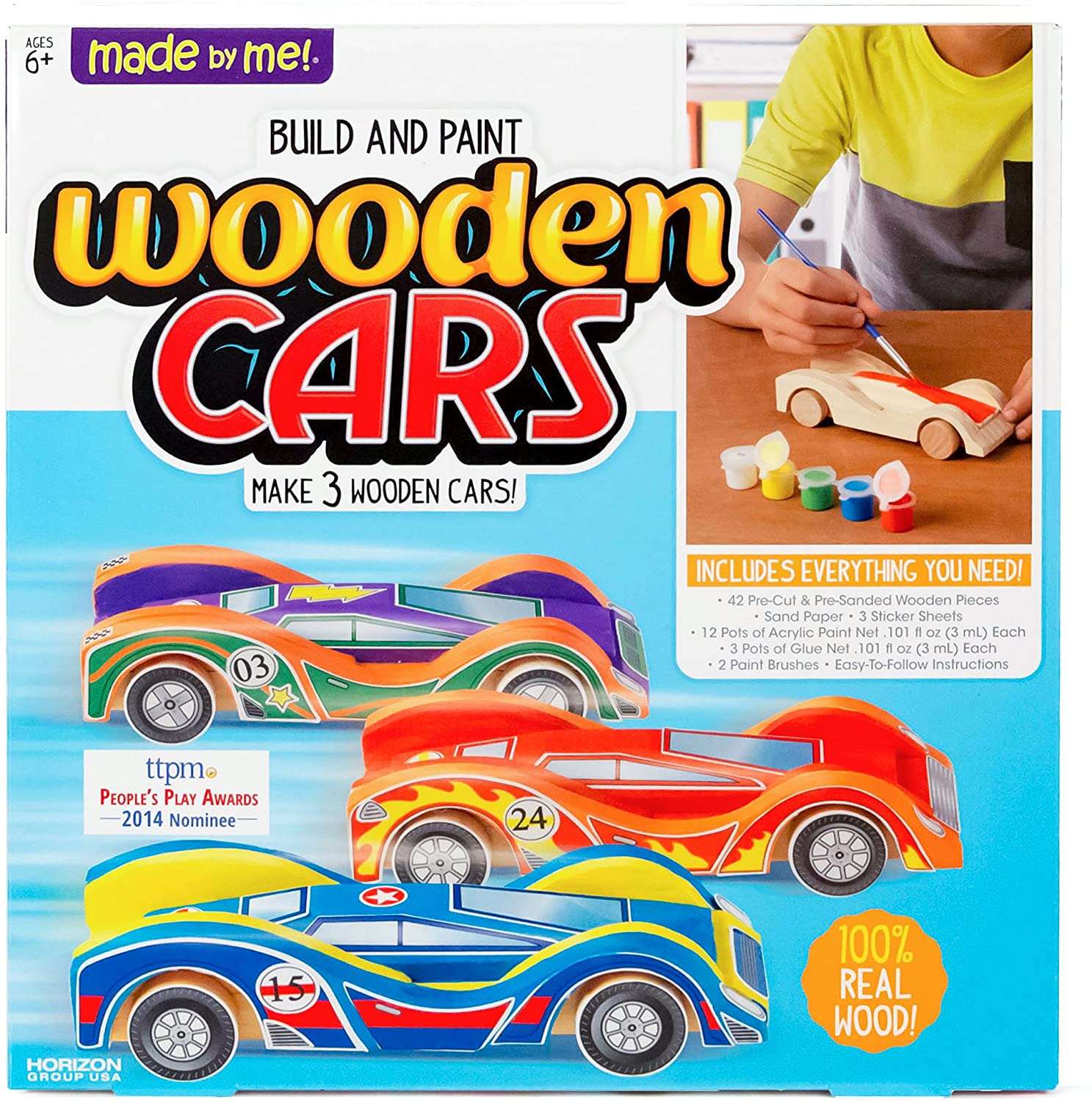 Build and Paint Wooden Cars Kit 