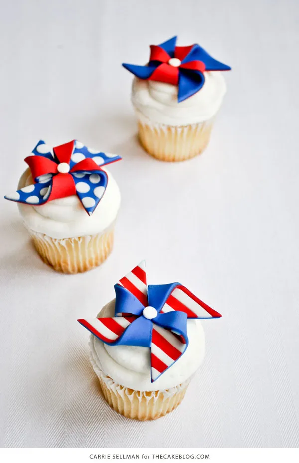 Fourth of July Pinwheel Cupcakes