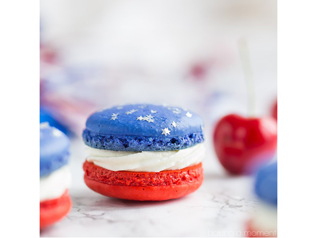 Red, White, & Blue Macarons
