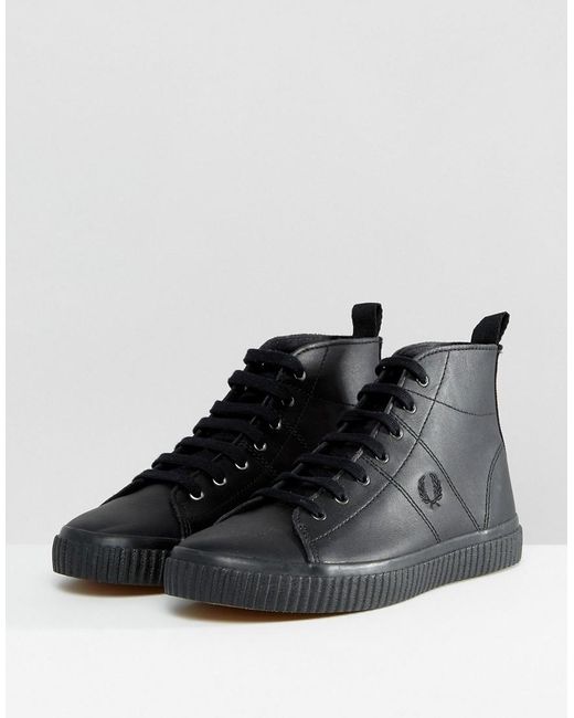 Fred Perry Black Leather Lace-Ups