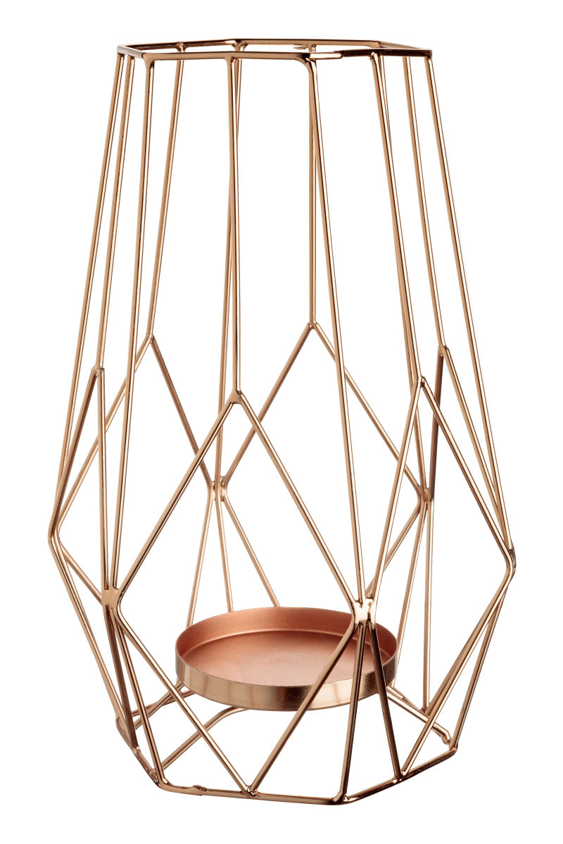 Geometric Copper Candle Holders